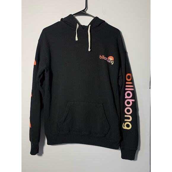 BillaBong Crew Black Hoodie Men's size Small Logo Make Me Mellow Hoodie - Picture 1 of 4